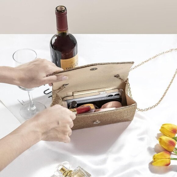 Women's Sparkly Evening Bags Glitter Rhinestone Clutch for Party - Picture 4 of 8